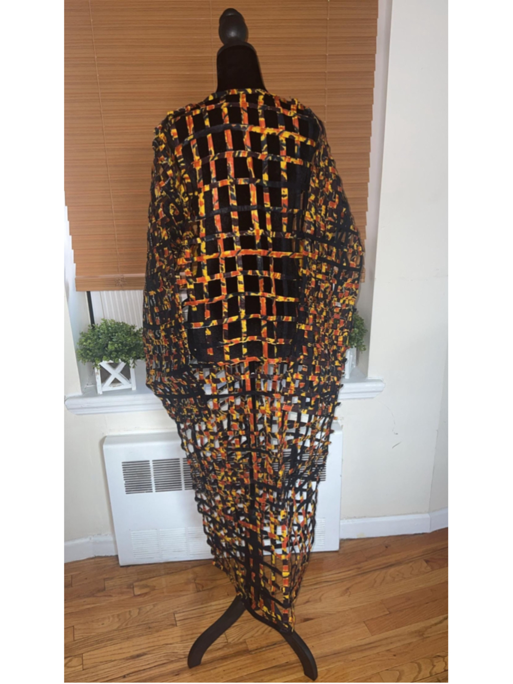 Handmade Ankara Duster Jacket African Wax Print Long Kimono One Size - Picture 5 of 11